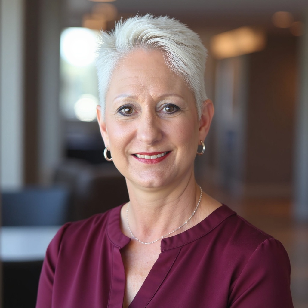 Portrait of Beckie Jorgensen, founder of Human-Centered Culture, FocalPoint Certified Executive Coach and Gallup® Certified Strengths Coach, smiling warmly